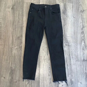 Rag & Bone 10 inch Capri Black Jeans Raw Hem Size  28